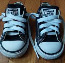 Converse All Star Toddler Unisex Size 4 Black Low Top Sneaker