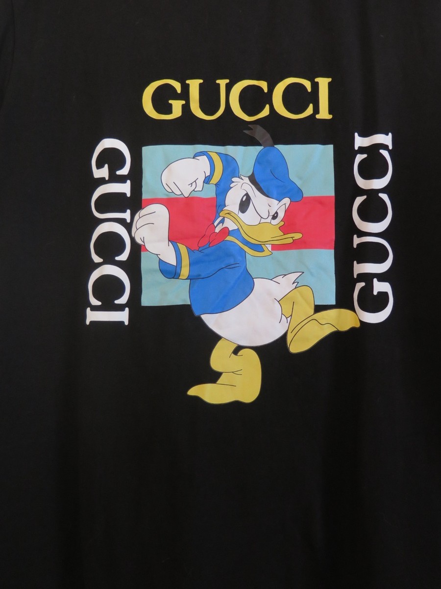 Disney x Gucci Donald Duck T-Shirt Black Short Sleeve Graphic