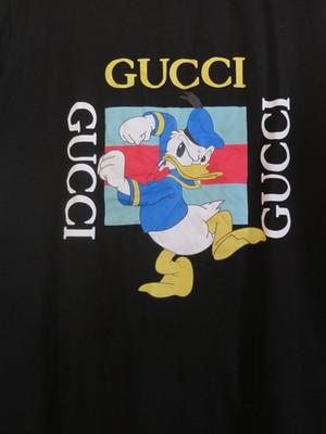 Disney x Gucci Donald Duck T-Shirt Black Short Sleeve Graphic