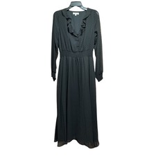 Nanette Lepore Maxi Dress Womens 8 Dark Whimsigoth Witchy Black Ruffle NWT