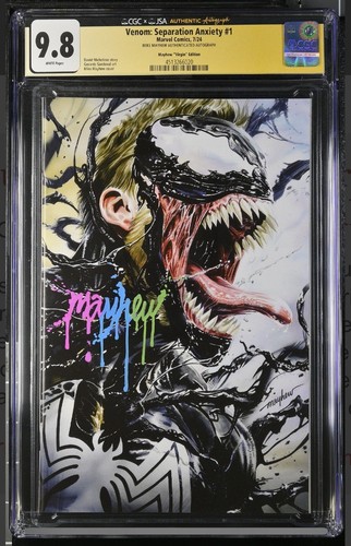 Cómic Marvel de la firma Venom Separation Ansiedad #1 CGC 9,8 JSA Mike Mayhew