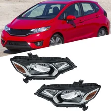 Front Headlights Headlamps For Honda Fit 2015-2017 Left + Right Side Clear Lens