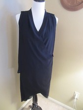H & M LITTLE BACK DRESS WITH BLACK OVERLAY UNFINISHED SEAMS SLEEVELESS SIZE 6