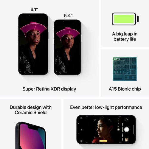 Apple iPhone 13 128GB Midnight Black Colour 6.1" 5G Unlocked IOS Smartphone - 第 4/13 張圖片