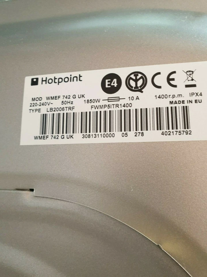 HOTPOINT WASHING MACHINE WMEF 742 G - Stripping for parts ( 11 ) - Image 3 of 3