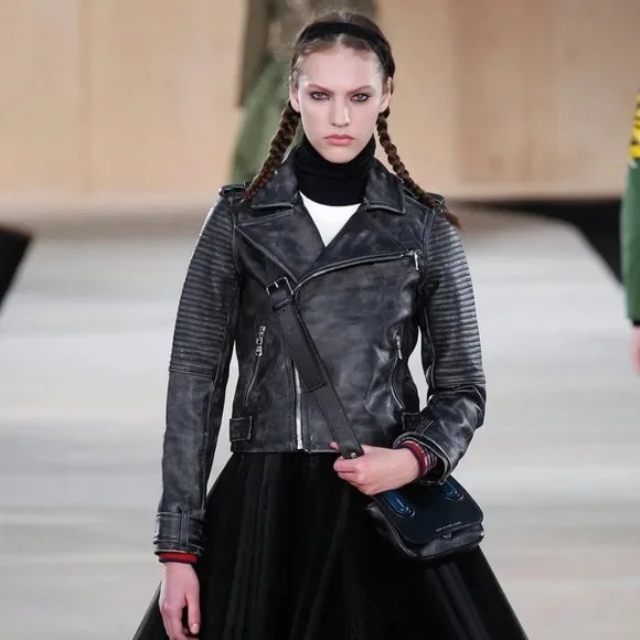 Runway Biker Leather Jacket Marc by Marc Jacobs Fall 2014 Moto