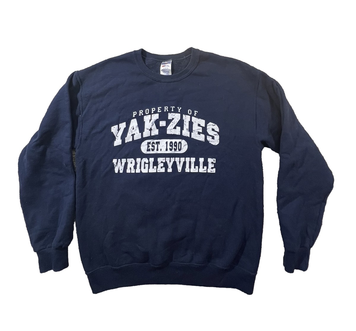 Vintage Wrigleyville Yak-Zies CrewNeck PullOver Blue Men's