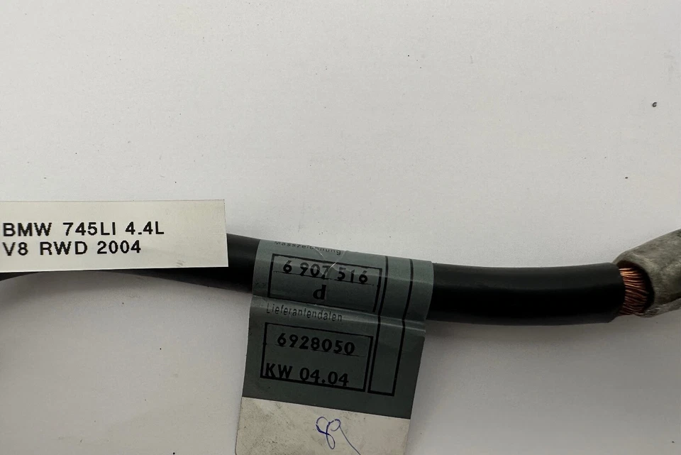 Cable terminal negativo batería maletero trasero OEM 02-08 BMW 745Li 75i 750Li 760Li Foto 4 de 4