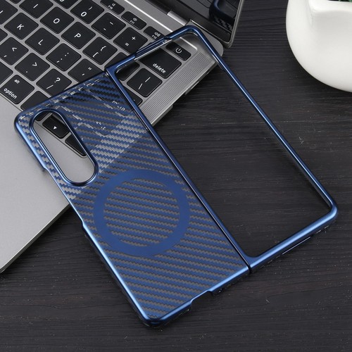 For Samsung Galaxy Z Fold4 6D Plated Carbon Fiber Clear Magsafe PC Phone IH - Picture 2 of 2
