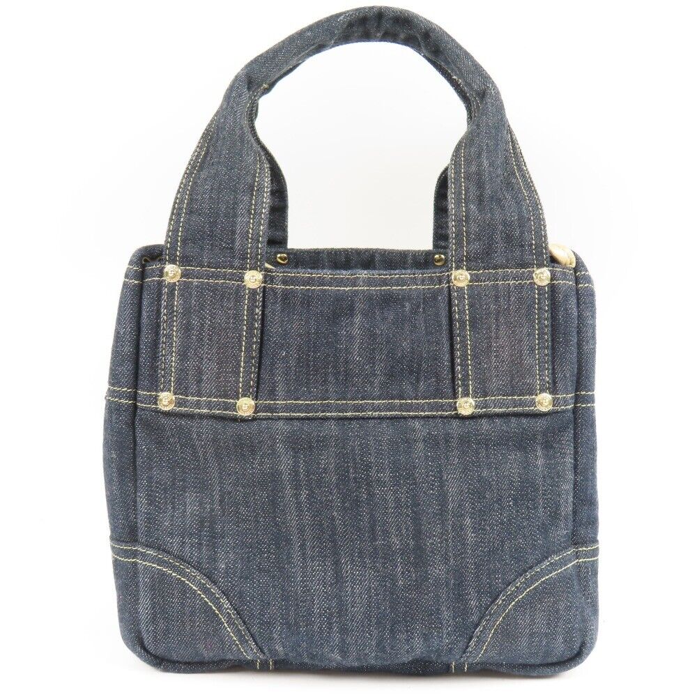 Chanel Coco Mark Sparkling Denim Handbag Blue Lad… - image 2