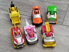 Set of 6 Paw Patrol True Metal Diecast Character Cars Marshall, Rubble, Rocky