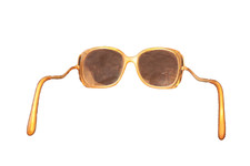 Vintage Glasses Frame Yellow Oversize Square Metal Plastic Sun/Eyeglasses 1970s