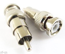1pc BNC Male To RCA Male Plug Straight CCTV Connector Adapter Nickel Plated