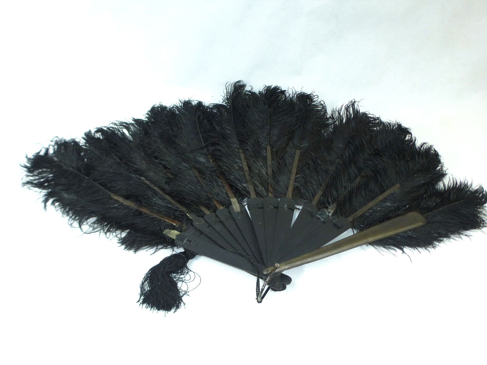 Gran Abanico Abanico De Plumas Siglo 19