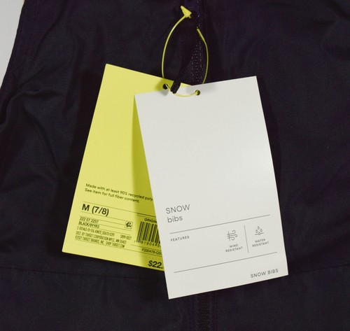 NWT All In Motion Black Pink Fleece Lined Wind Resistant Snow Bibs Pants M (7/8) - Picture 4 of 6