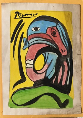 Pablo Picasso Original Signed Painting with COA Authentic