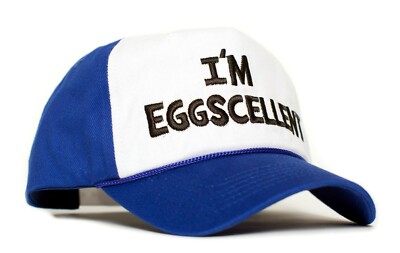 Embroidered Eggscellent The Regular Show Royal Blue Hat Cap Eggcelent Excellent