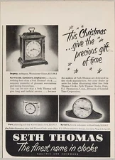 1950 Print Ad Seth Thomas Clocks 3 Models Shown Thomaston,Connecticut