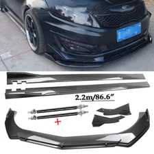 For Kia Optima Carbon Fiber Front Bumper Lip Chin Spoiler Side Skirt Body Kits