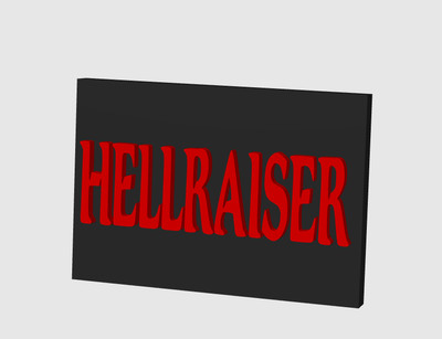 HellRaiser Horror Wandrelief, 3D gedrucktes Logo