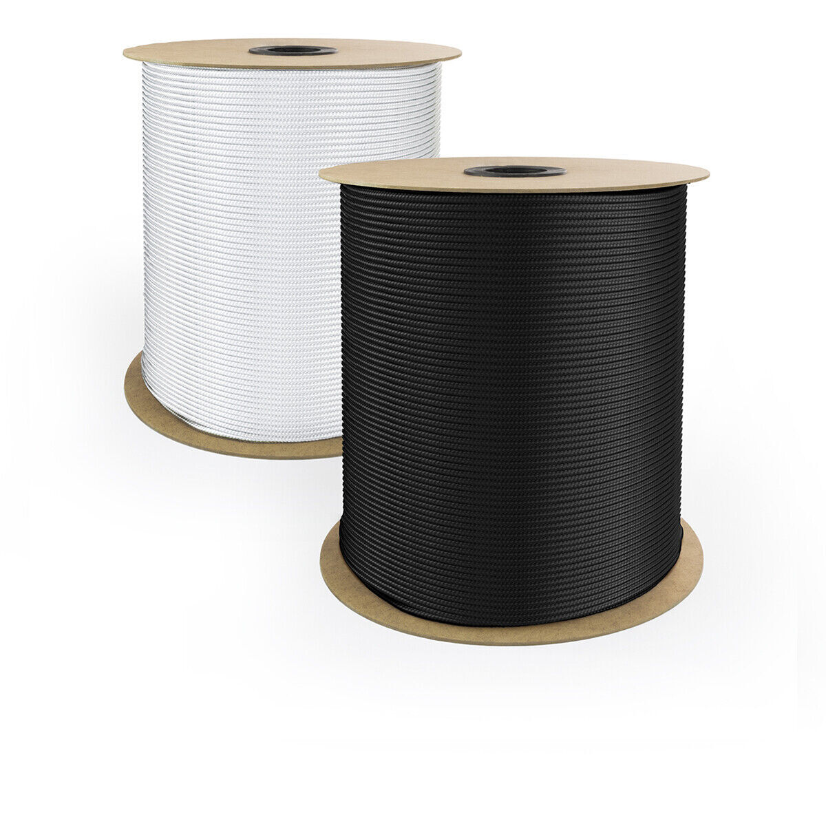 CUERDAS DE POLIPROPILENO 5m-400m, Cuerda Textil, Cuerda blanca/negra