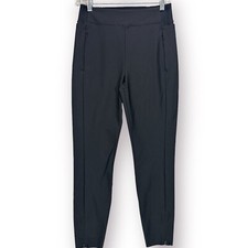 ATHLETA Stellar Tight Commuter Travel Pants Black Size 6 Zip Cuff Stretch Career