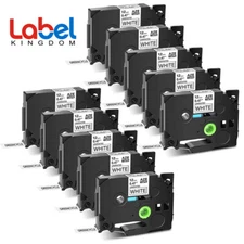 10PK For Brother P-Touch TZe-231 TZ-231 12mm White Standard Laminated Label Tape