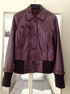 Damen, Comma, Jacke, echtes Leder, Lederjacke, Lila, S