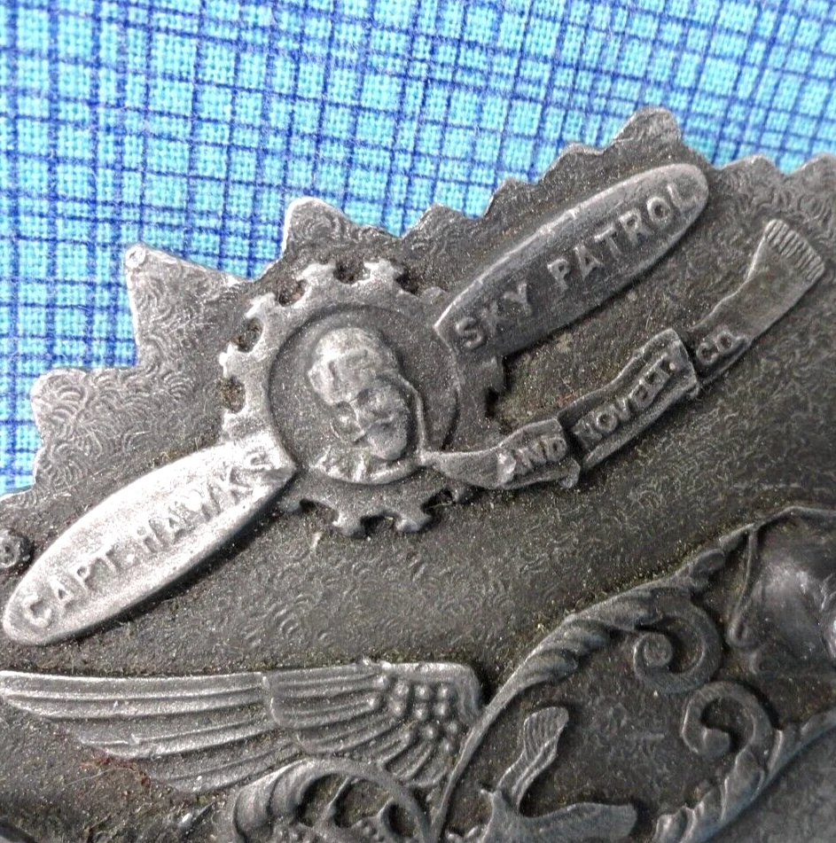 Fivela de cinto Arizona ornamentada vintage anos 70 Capt Hawks Sky Patrol .TAZ113 - Imagem 4 de 4