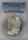 1888-S Morgan Dollar : PCGS AU58  Blazing White