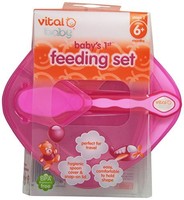 Vital Baby Baby`s 1st Feeding Set, Pink , New, Free Shipping Vital Baby Baby`s 1st Feeding Set, Pink , New, Free Shipping