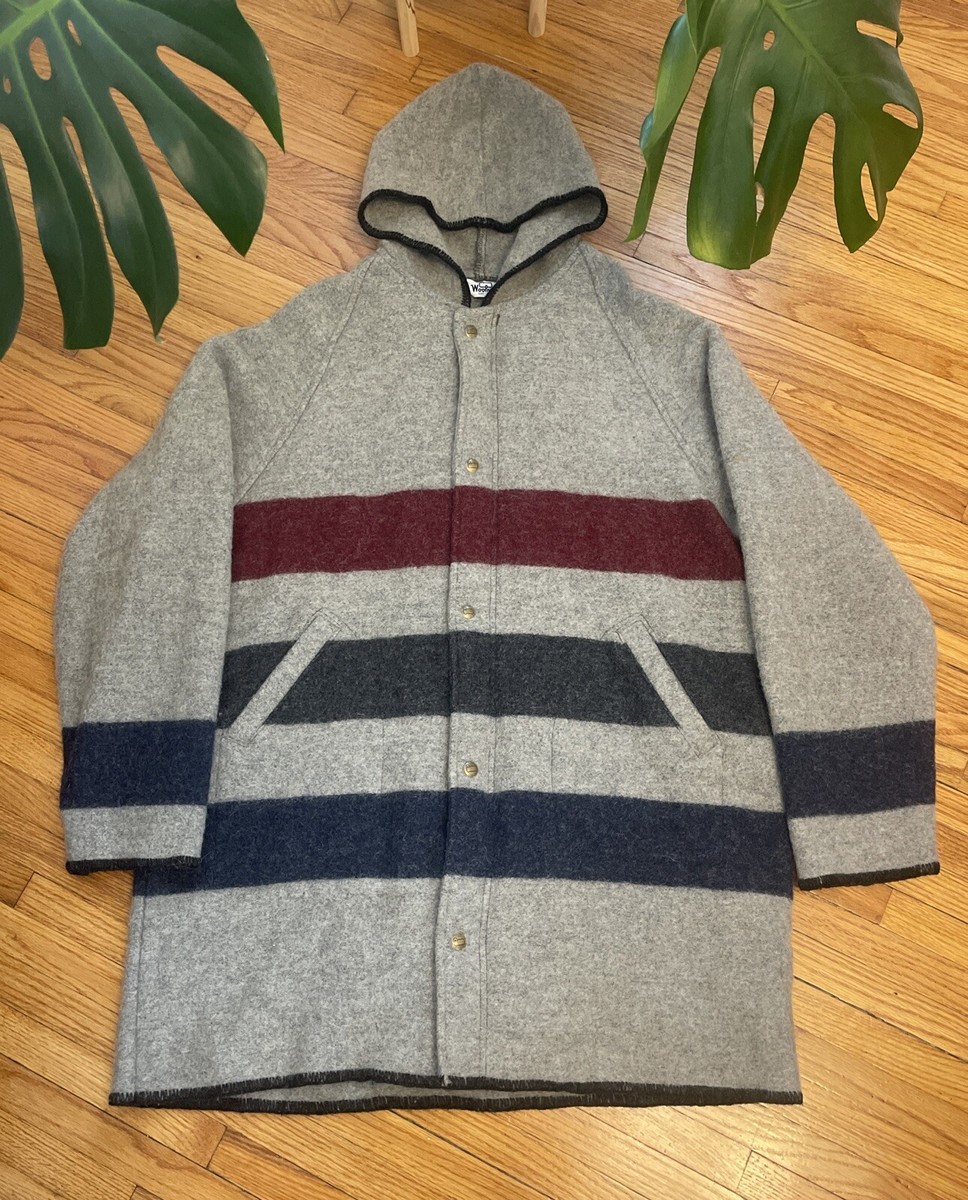 USA製 70's Vintage Woolrich Blanket JKT Vintage 80s XL Woolrich Blanket Navajo Aztec Wool Long