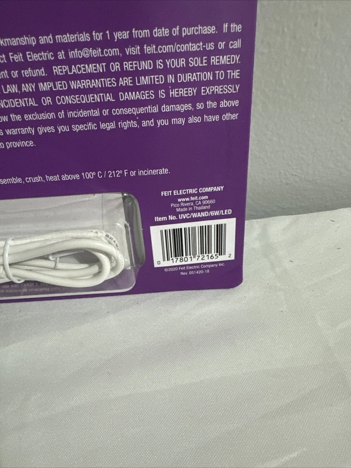 Feit электрическая 6 Вт портативная дезинфицирующая дезинфицирующая палочка - Изображение 3 из 4