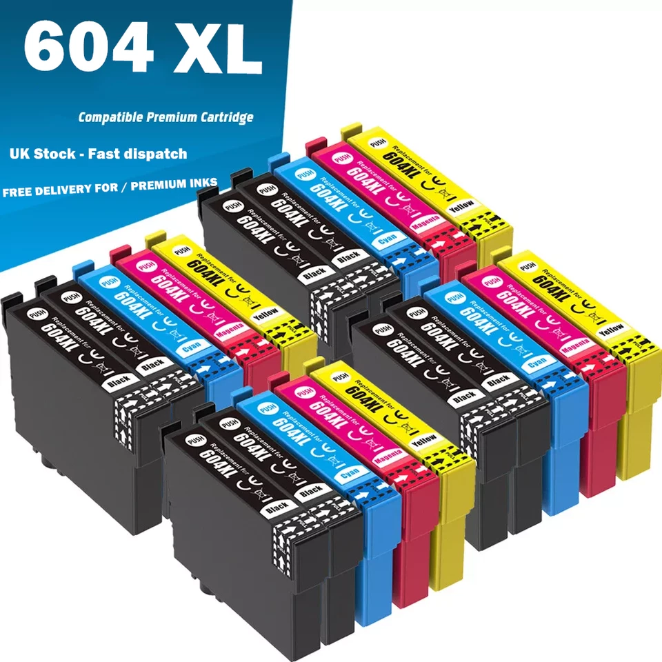 LOT INK CARTRIDGES FOR EPSON 604XL XP-3200 2200 4200 2205 3205 4205 WF-2930 2935