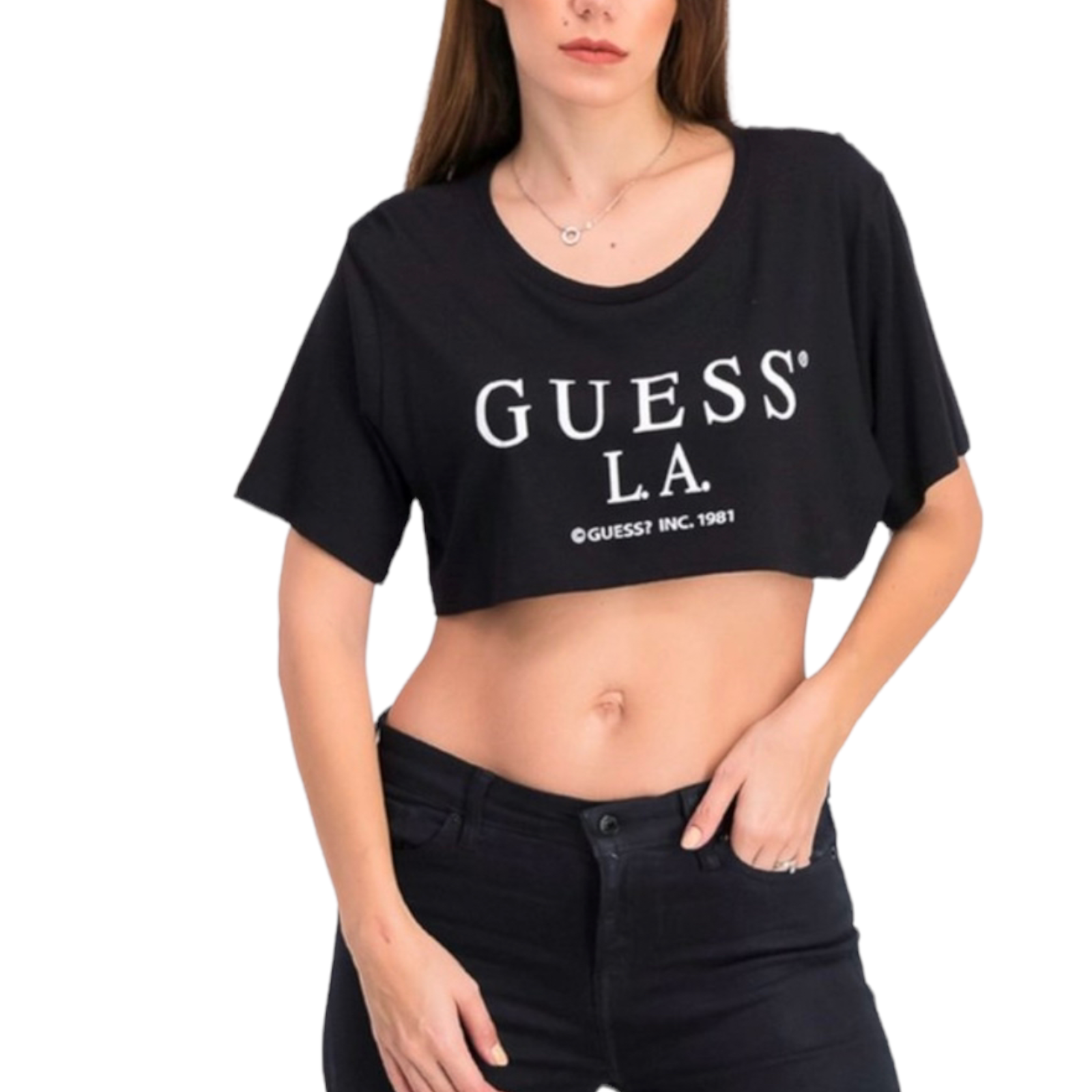 guess t shirt crop top