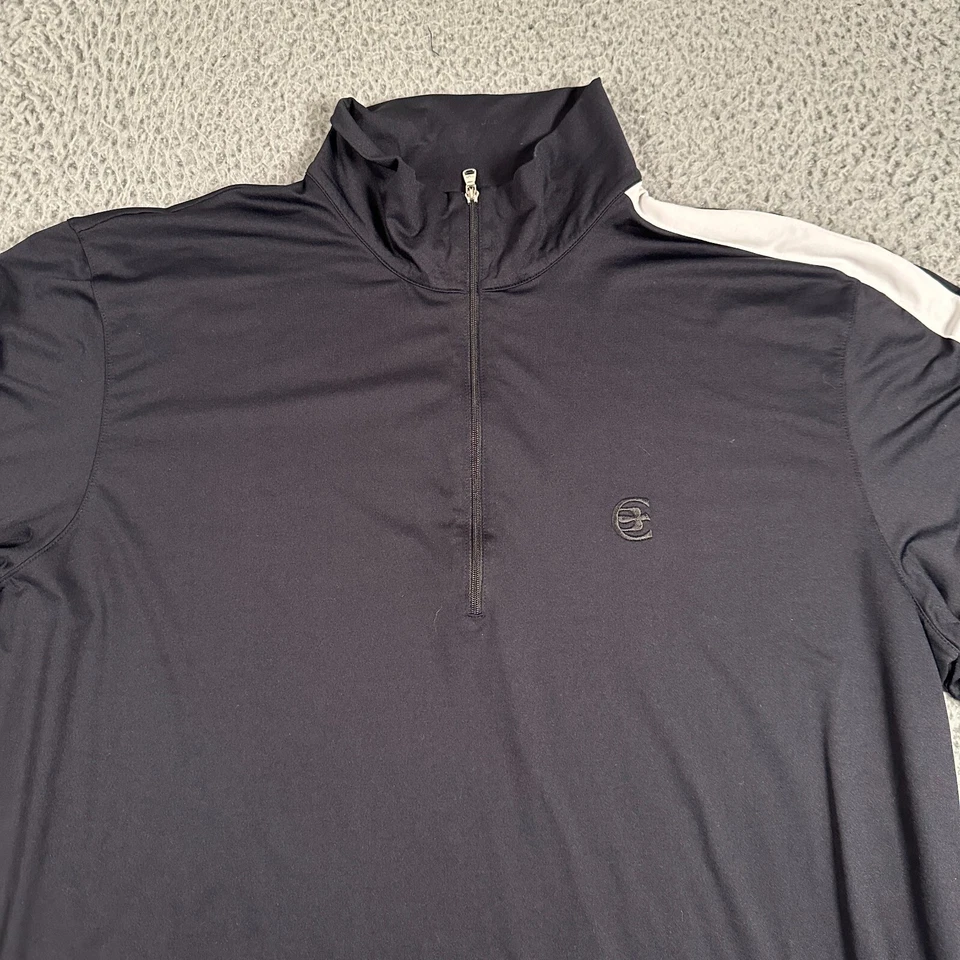 Camisa de golfe masculina RLX Ralph Lauren 1/4 zíper GG preta pulôver desempenho elástico - Imagem 2 de 4