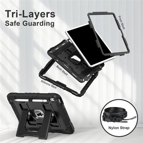 For iPad 11th 10th Gen 2025 A16 Case Kids Friendly Shockproof Stand Cover Strap - Picture 30 of 104