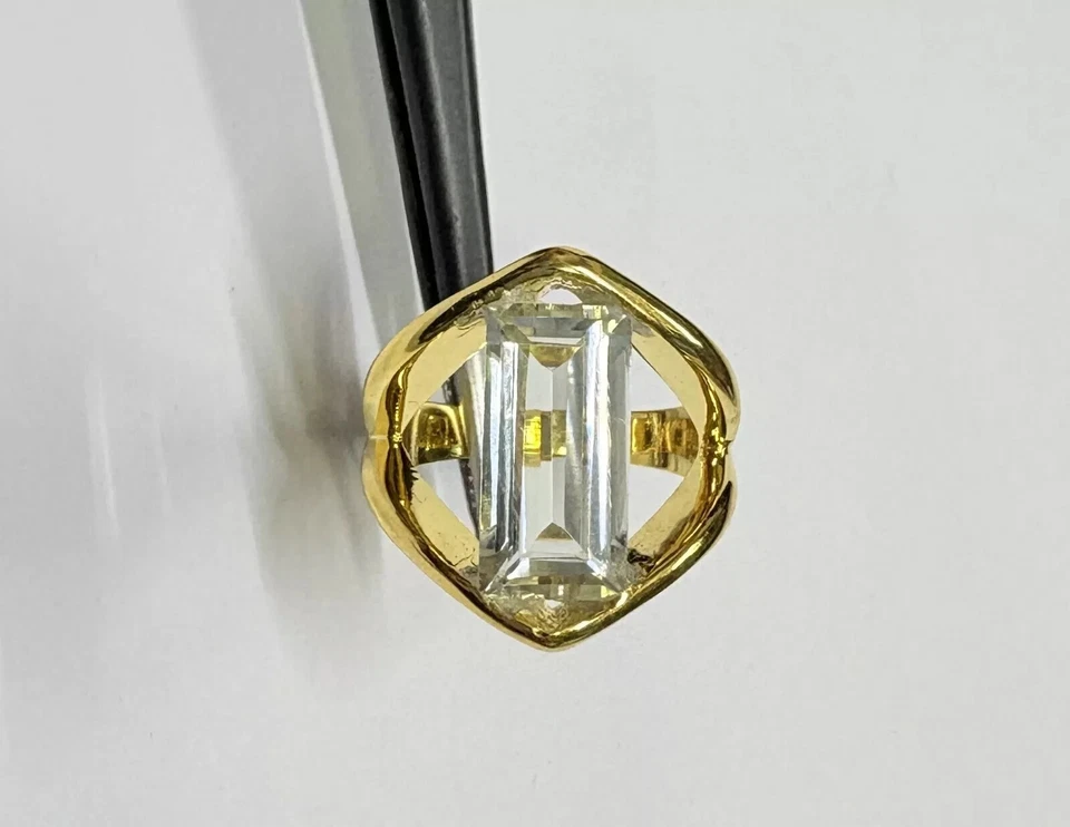 6.20 Gramm Natürlich Aquamarin 925 Silber Vergoldet Unique Ring Damen Größe 5 US - Bild 4 von 4