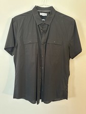 Black Calvin Klein Men's Button Down Shirt Size Slim L