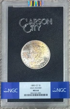 1882 CC Morgan Silver Dollar GSA Hoard NGC MS 64, Beautiful High Grade Coin