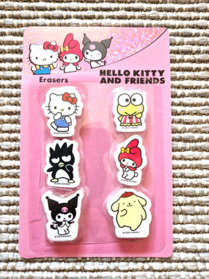 6x Hello Kitty and Friends Radiergummis für Kinder neu & OVP