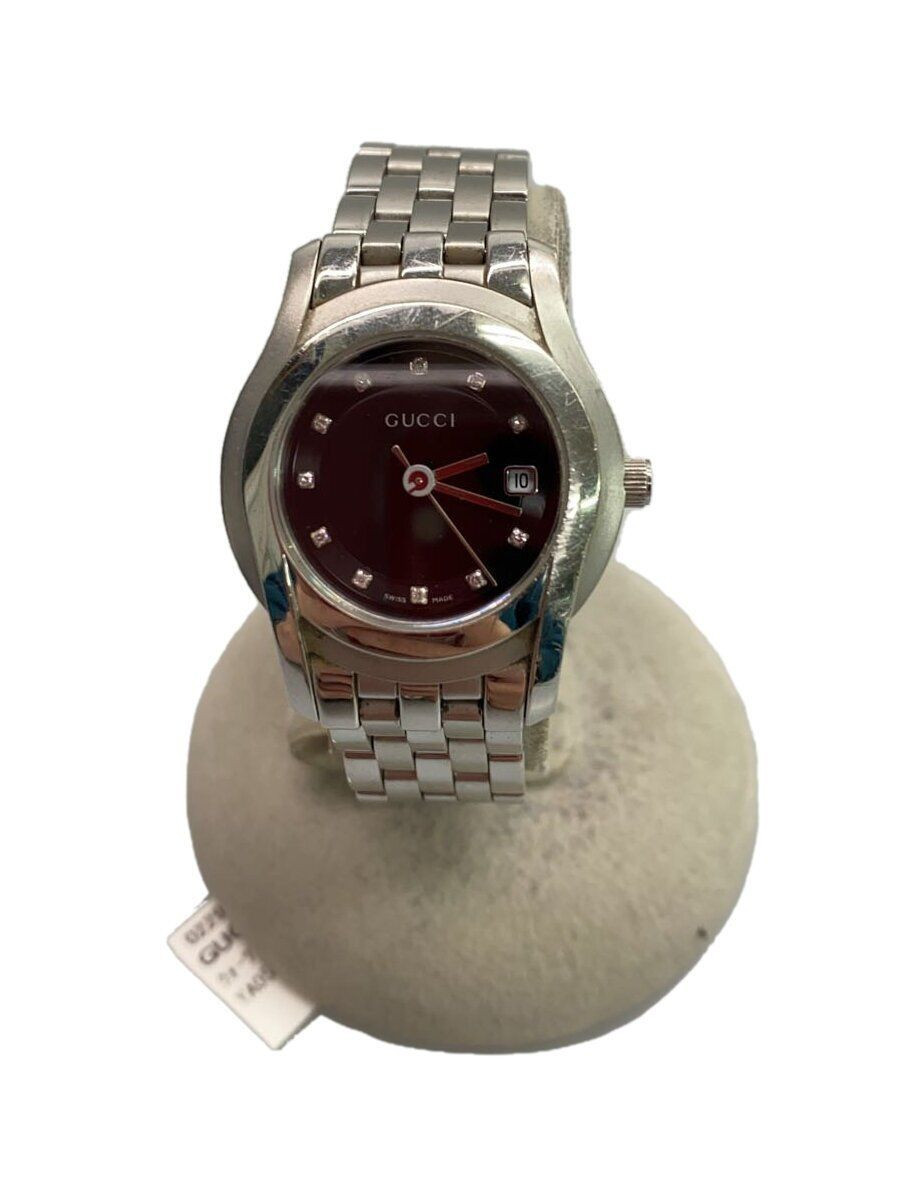 GUCCI Men's Watch Quartz Analog Black Silver YA055303 Used GUCCI Men's Watch Quartz Analog Black Silver YA055303 Used