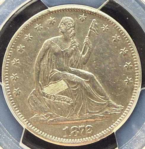 New Listing1872-S 50C Seated Liberty Half Dollar AU Detail Stunning Coin Marred by Scratch