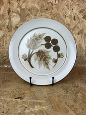 Denby Cotswold Dinner Plate 10” Leaf Floral Berry Speckled White Brown 70s 2