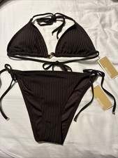 Michael Kors Ladies 2 Piece Bikini Set Size Large Brown