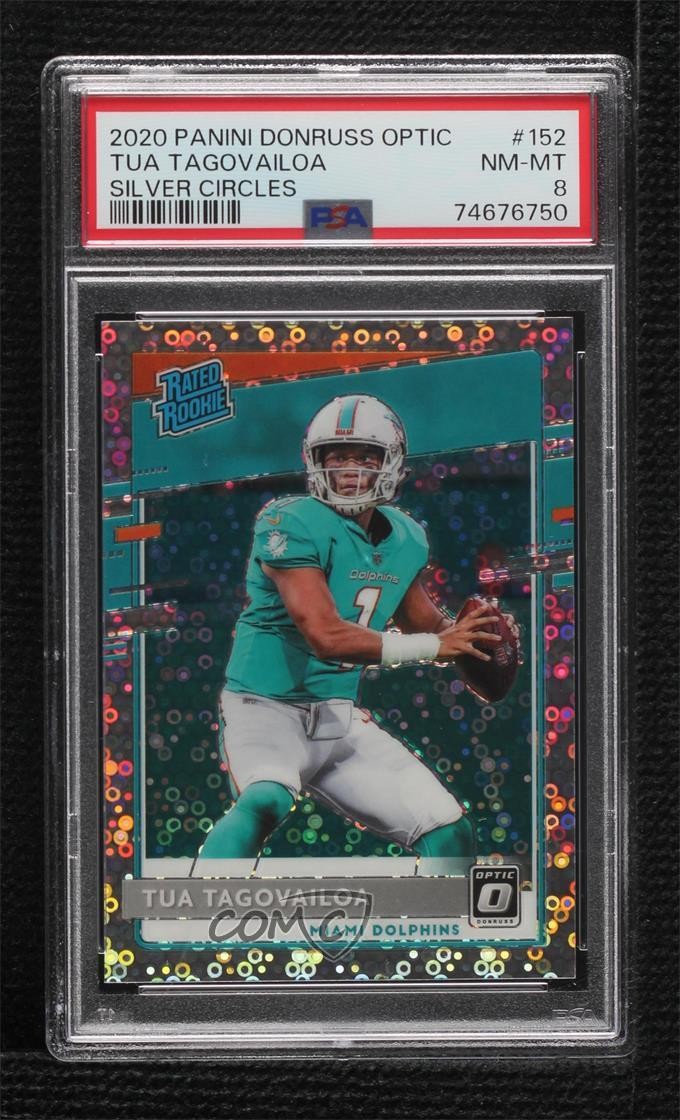 2020 Donruss Optic Silver Circles Prizm /125 Tua Tagovailoa PSA 8 Rookie RC 0q1i