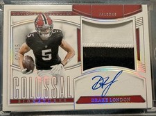 2024 National Treasures DRAKE LONDON 3-Color  Patch ON CARD AUTO Falcons /25