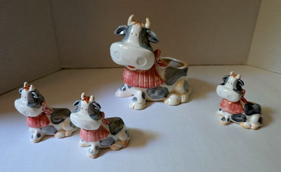 VTG 1985 Cow Planter Salt/Pepper, Toothpick Holder George Good by Fabrizio Kurea