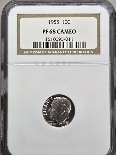 1955 Cameo Roosevelt Dime NGC PF 68 10c