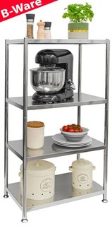 B Ware 4 Ebenen Edelstahl Regal 61x36x113 Schwerlastregal bis 60kg